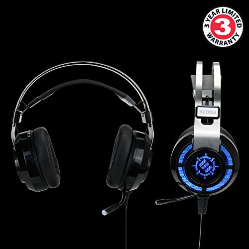 ENHANCE Scoria Headset mit Mikrofon mit 7.1 Surround-Sound - Gaming Headset, Bassvibration, Einstellbarer LED-Beleuchtung, Lautstärkeregelung und Einziehbarem Mikrofon - PS5, PS4, PC Bild 2