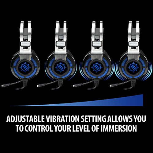 ENHANCE Scoria Headset mit Mikrofon mit 7.1 Surround-Sound - Gaming Headset, Bassvibration, Einstellbarer LED-Beleuchtung, Lautstärkeregelung und Einziehbarem Mikrofon - PS5, PS4, PC Bild 4