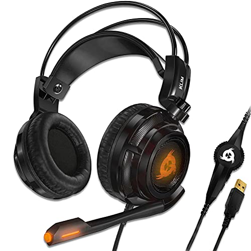 KLIM Puma - Micro Gamer Headset - 7.1 Surround-Sound - Hochqualitativer Klang - PS5 Headset mit Integrierte Vibrationen - Perfekt für PC Gaming, PS4, PS5 - Schwarz Bild 1
