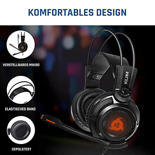 KLIM Puma - Micro Gamer Headset - 7.1 Surround-Sound - Hochqualitativer Klang - PS5 Headset mit Integrierte Vibrationen - Perfekt für PC Gaming, PS4, PS5 - Schwarz Bild 3