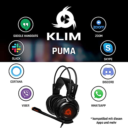 KLIM Puma - Micro Gamer Headset - 7.1 Surround-Sound - Hochqualitativer Klang - PS5 Headset mit Integrierte Vibrationen - Perfekt für PC Gaming, PS4, PS5 - Schwarz Bild 4