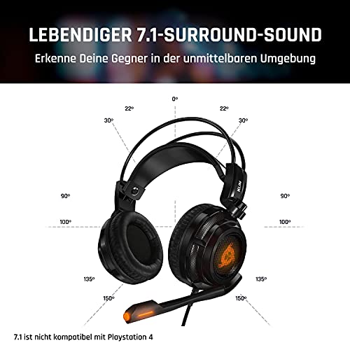 KLIM Puma - Micro Gamer Headset - 7.1 Surround-Sound - Hochqualitativer Klang - PS5 Headset mit Integrierte Vibrationen - Perfekt für PC Gaming, PS4, PS5 - Schwarz Bild 6
