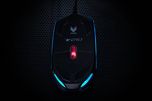 Rapoo VPRO V210 beleuchtete Gaming Maus (Bewegungsannäherungssensor, 3000 DPI, 5 programmierbare Tasten, Beleuchtungssystem 16 Mio Farben) schwarz Bild 5
