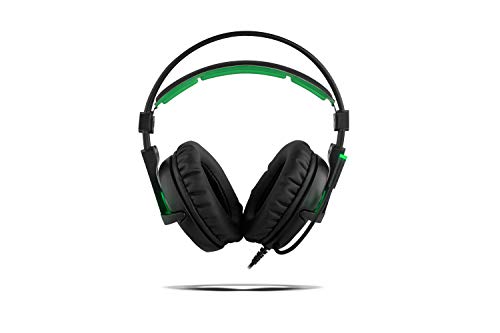 BG Xonar-X6 Binaural Headset, Schwarz, Grün, Kopfhörer – Kopfhörer (Spielkonsole/PC/Spiele, Binaural, Kopfband, Schwarz, Grün, Kunstleder) Bild 4