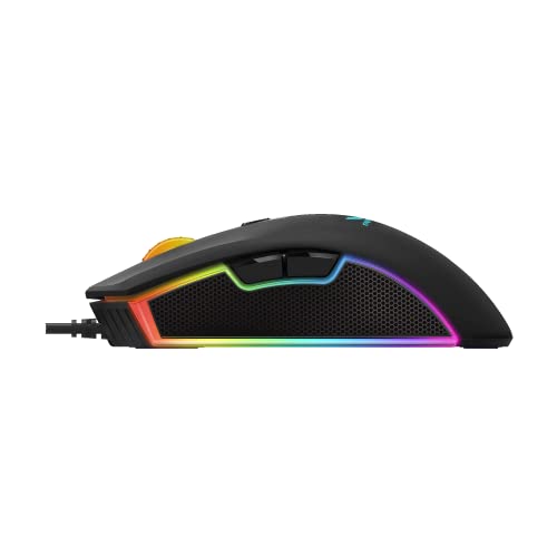 Rapoo VPRO V280 beleuchtete Gaming Maus (Bewegungsannäherungssensor, 7000 DPI, 5 programmierbare Tasten, Beleuchtungssystem 16 Mio Farben) schwarz Bild 3