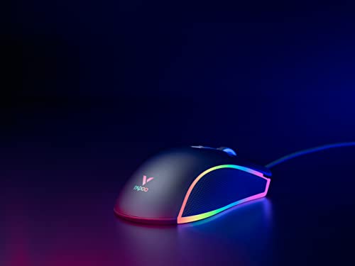 Rapoo VPRO V280 beleuchtete Gaming Maus (Bewegungsannäherungssensor, 7000 DPI, 5 programmierbare Tasten, Beleuchtungssystem 16 Mio Farben) schwarz Bild 6