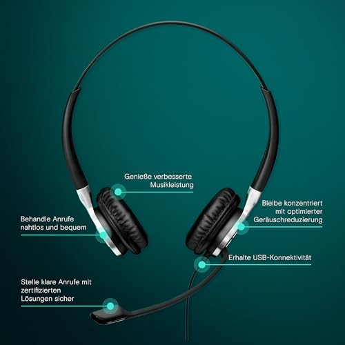 Sennheiser SC 668 Binaural Head-Band Black Headset – Headsets (Call Center/Office, Binaural, Head-Band, Black, Wired, 1 M) Bild 2