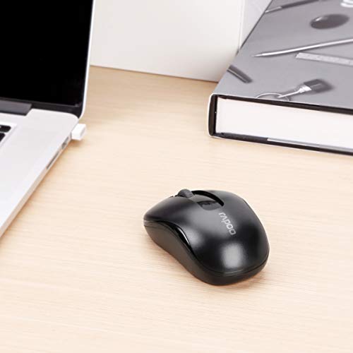 Rapoo M10 Plus kabellose Maus wireless Mouse 2.4 GHz Computermaus 1000 DPI Sensor 12 Monate Batterielaufzeit ergonomisch für PC & Mac - schwarz Bild 3