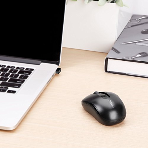 Rapoo M10 Plus kabellose Maus wireless Mouse 2.4 GHz Computermaus 1000 DPI Sensor 12 Monate Batterielaufzeit ergonomisch für PC & Mac - schwarz Bild 5
