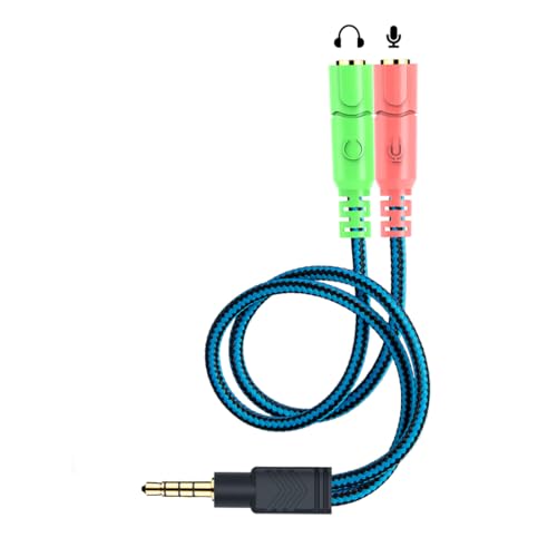 ENVEL Combo Audio Klinke Y-Adapter [ Audio 3,5mm Klinkenstecker ( 4-polig ) auf 2 x 3,5mm Klinkenbuchse ] für PC Tablets Gaming Headsets MP3 iPhone 7 6 6s plus Samsung Bild 1