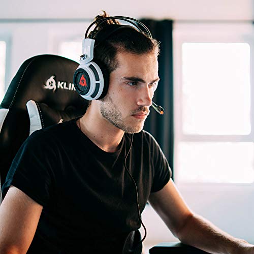 KLIM Puma - Micro Gamer Headset - 7.1 Surround-Sound - Hochqualitativer Klang - PS5 Headset mit Integrierte Vibrationen - Perfekt für PC Gaming, PS4, PS5 - Weiß Bild 3