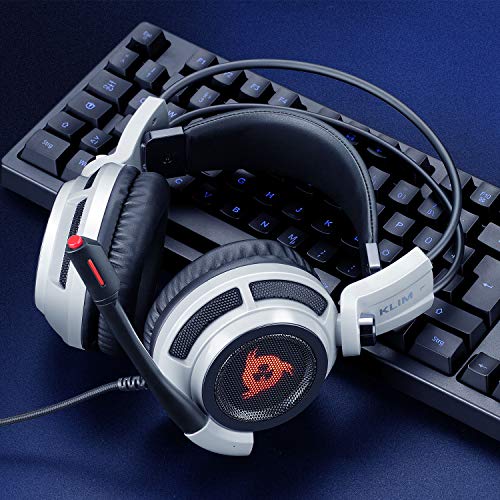 KLIM Puma - Micro Gamer Headset - 7.1 Surround-Sound - Hochqualitativer Klang - PS5 Headset mit Integrierte Vibrationen - Perfekt für PC Gaming, PS4, PS5 - Weiß Bild 5