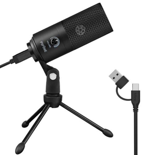 Fifine USB-Podcast-Kondensatormikrofon für Laptop, Keine Soundkarten-Schnittstelle und Phantomspeisung erforderlich. (K669) Bild 1