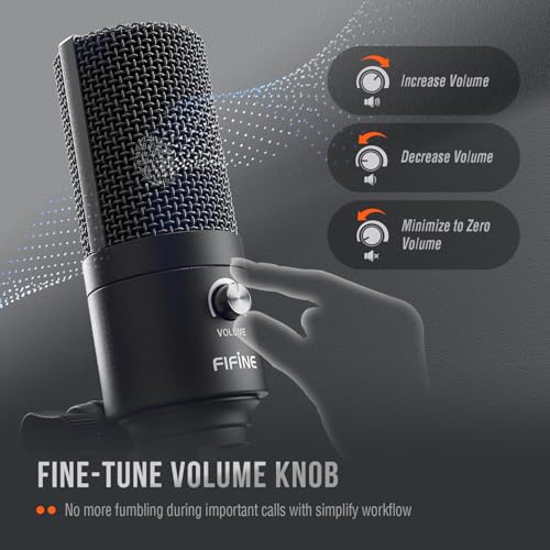 Fifine USB-Podcast-Kondensatormikrofon für Laptop, Keine Soundkarten-Schnittstelle und Phantomspeisung erforderlich. (K669) Bild 5