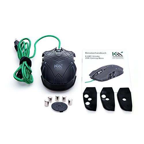 K-GM1 Grinder optische RGB 5.000dpi Gaming Maus USB [Avago ADNS-3310 Sensor/austauschbare Seitenteile/Gewichtsanpassung/Omron Switches / 9 Tasten/programmierbar] Bild 1