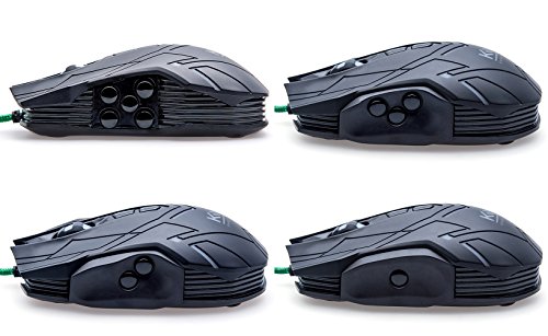 K-GM1 Grinder optische RGB 5.000dpi Gaming Maus USB [Avago ADNS-3310 Sensor/austauschbare Seitenteile/Gewichtsanpassung/Omron Switches / 9 Tasten/programmierbar] Bild 2