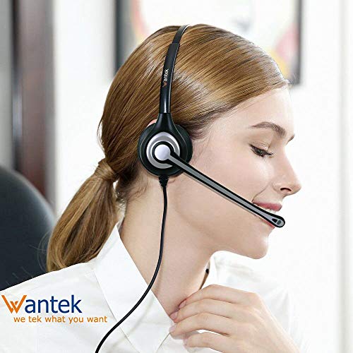 Wantek Kabelgebundenes Headset für PC – Leichtes On-Ear-Headset, Mikrofon mit Geräuschunterdrückung, 3,5mm Klinke, Beidseitiger Kopfhörer Bild 3