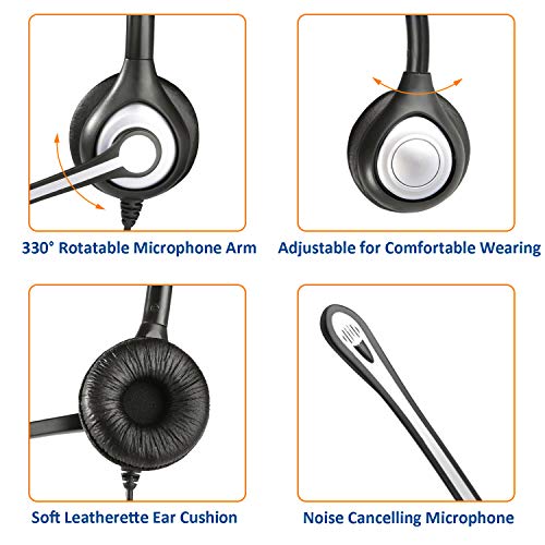 Wantek Kabelgebundenes Headset für PC – Leichtes On-Ear-Headset, Mikrofon mit Geräuschunterdrückung, 3,5mm Klinke, Beidseitiger Kopfhörer Bild 5
