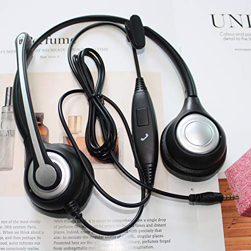 Wantek Kabelgebundenes Headset für PC – Leichtes On-Ear-Headset, Mikrofon mit Geräuschunterdrückung, 3,5mm Klinke, Beidseitiger Kopfhörer Bild 6