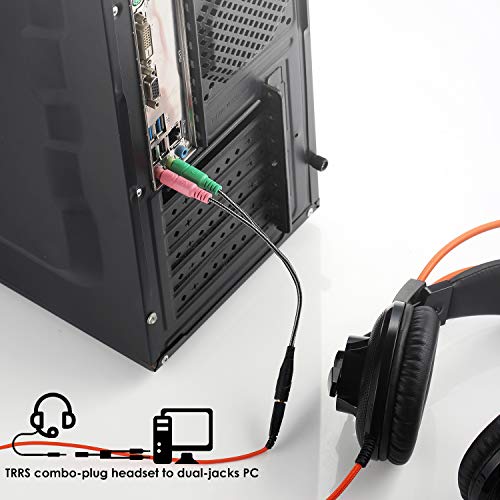 3,5 mm Audio Klinke Y Kabel Adapter – millso 1 x 3,5 mm Buchse auf 2 x 3,5 mm Stecker für PC PS4 Gaming Headset – 100 cm Schwarz Bild 2