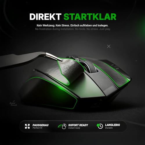 SensoryBoost Maus Grip Tape – kompatibel mit Razer Viper Ultimate, V2 (inkl. Zuschnitt-Pad) Schweißabsorbierend, extrem rutschfest & Ultradünn (0,5 mm) – Rückstandsfrei – Gaming Zubehör Bild 5