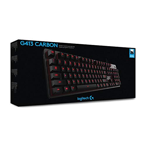 Logitech G413 Mechanische Gaming-Tastatur, Taktile Romer-G Switches, Gebürstetes Aluminiumgehäuse, Programmierbare F-Tasten, USB-Durchschleife, Belgisches AZERTY-Layout - Carbon/Schwarz Bild 7