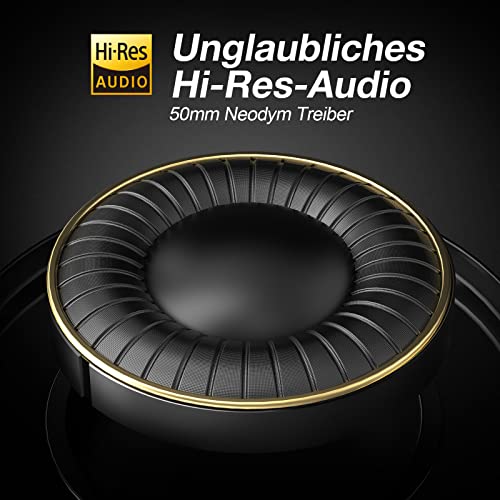 OneOdio Over Ear Kopfhörer mit Kabel, HiFi Studiokopfhörer mit Hi-Res, 50mm Treiber, Share-Port, Große Ohrmuscheln, 6,35 & 3,5mm Klinke, Geschlossene DJ Headphones für Podcast, Handy, PC (Pro 50) Bild 2