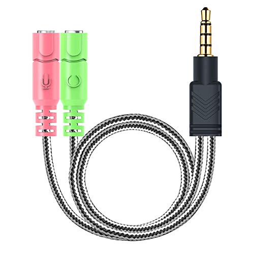 MillSO Kopfhörer Adapter (Nicht für Zwei Kopfhörer), 3.5mm Audio Klinke Y Kabel (3.5mm Stereo Stecker auf 2X 3,5mm Buchse) für PC Gaming Headset, TRS Mikrofon, PS4, Xbox One, Smartphones und Laptop Bild 1