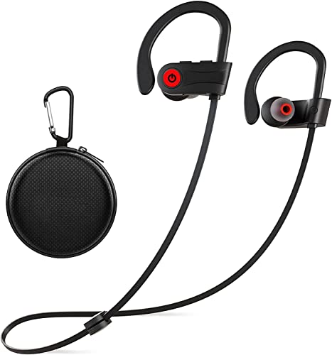 Otium In-Ear Sport Bluetooth Kopfhörer, Kabellose Hochleistung In-Ear Kopfhörer IPX7 Wasserdicht, Kabelgebunden Kopfhörer mit Mikrofon 9 Stunden Wiedergabe für Sport, Schwarz Bild 1