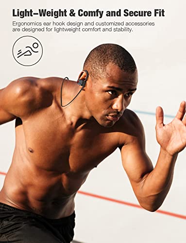 Otium In-Ear Sport Bluetooth Kopfhörer, Kabellose Hochleistung In-Ear Kopfhörer IPX7 Wasserdicht, Kabelgebunden Kopfhörer mit Mikrofon 9 Stunden Wiedergabe für Sport, Schwarz Bild 4