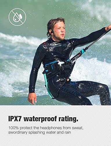 Otium In-Ear Sport Bluetooth Kopfhörer, Kabellose Hochleistung In-Ear Kopfhörer IPX7 Wasserdicht, Kabelgebunden Kopfhörer mit Mikrofon 9 Stunden Wiedergabe für Sport, Schwarz Bild 6