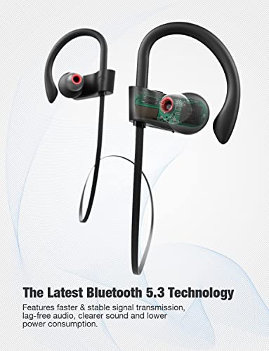 Otium In-Ear Sport Bluetooth Kopfhörer, Kabellose Hochleistung In-Ear Kopfhörer IPX7 Wasserdicht, Kabelgebunden Kopfhörer mit Mikrofon 9 Stunden Wiedergabe für Sport, Schwarz Bild 7
