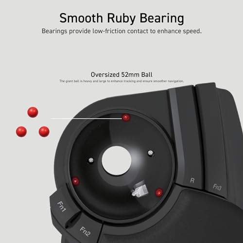 ELECOM 2,4 GHz kabellose Fingerbedienung, große Trackball-Maus, 8-Tasten-Funktion mit glatter Tracking, präziser optischer Gaming-Sensor, Handballenauflage (M-HT1DRBK) Bild 4