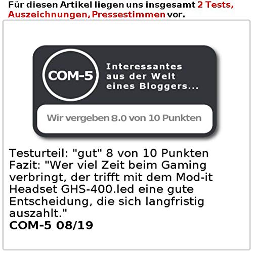 Mod-It Headset PC: Beleuchtetes Gaming-USB-Headset mit 7.1-Sound und Kabelfernbedienung (Gaming Kopfhörer, PC Kopfhörer, Freisprecheinrichtung) Bild 6