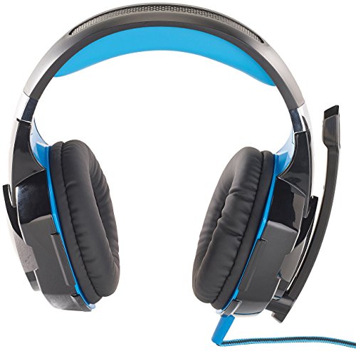 Mod-it Gaming Kopfhörer: Beleuchtetes Gaming-Headset mit Kabelfernbedienung & Mikrofon-Schalter (Gamer Headset, Headset für PC, Fernbedienungen) Bild 3