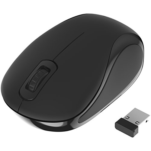 SABRENT Kabellose Maus, 2.4 GHz Bluetooth Verbindung, kleine Computer Maus mit Nano Empfänger (1200 DPI) Optische Mini Maus for, PC, Gaming, Desktop, Mac, Laptop, mackbook, Schwarz (MS-WSML) Bild 1