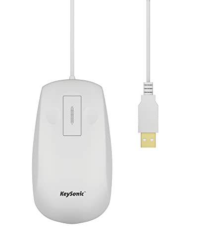 KeySonic Wasserdichte Maus aus Silikon, Touchsensor zum Scrollen, Schutzklasse IP68, USB-Kabel (1,8 m), KSM-5030M-W Bild 1