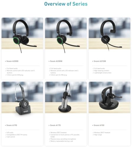SNOM A100D Binaural Headset for all Snom desktop Telephones 3x0/D3x5/7x0/D7x5; 4342 Bild 4
