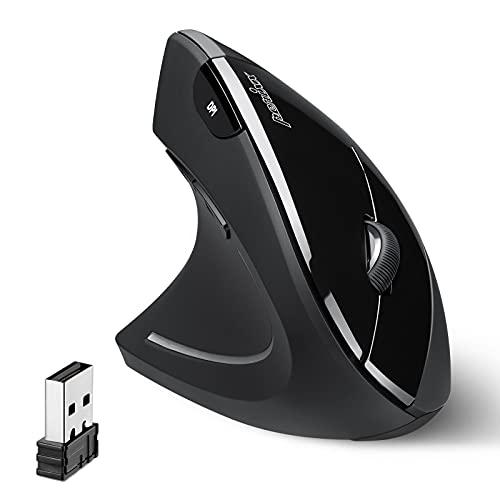 Perixx PERIMICE-713 Ergonomische Linkshänder Maus - Vertikales Design - 2,4GHz - 800/1200/1600 DPI Bild 1