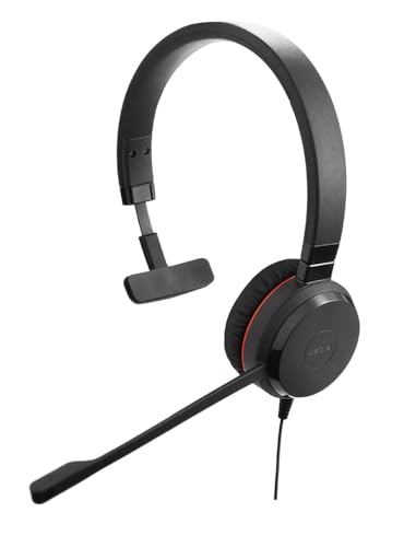 Jabra Evolve 20 SE UC Mono Headset – Unified Communications Kopfhörer für VoIP Softphone mit passivem Noise-Cancelling – USB-A Kabel mit Anrufsteuerung – schwarz Bild 1