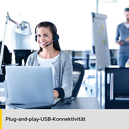 Jabra Evolve 20 SE UC Mono Headset – Unified Communications Kopfhörer für VoIP Softphone mit passivem Noise-Cancelling – USB-A Kabel mit Anrufsteuerung – schwarz Bild 2