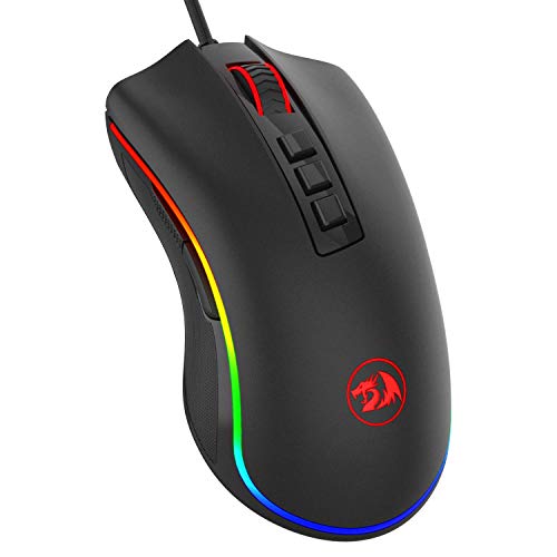 Redragon M711 Cobra Gaming Maus mit 16,8 Millionen RGB-Farben und Hintergrundbeleuchtung, 10.000 DPI Einstellbar, Komfortabler Griff, 7 Programmierbare Tasten, Schwarz Bild 1