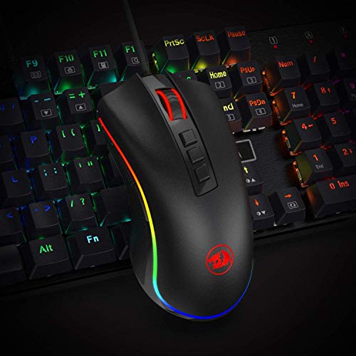 Redragon M711 Cobra Gaming Maus mit 16,8 Millionen RGB-Farben und Hintergrundbeleuchtung, 10.000 DPI Einstellbar, Komfortabler Griff, 7 Programmierbare Tasten, Schwarz Bild 5