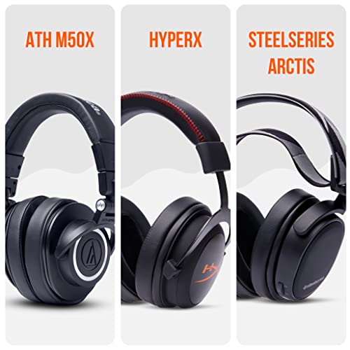 WC PadZ - The Ultimate Upgraded Earpads by Wicked Cushions - Kompatibel mit Audio Technica, HyperX, SteelSeries Arctis & mehr - Extra dick - Größere Öffnung - Weicherer Memory Foam | (Schwarz) Bild 5