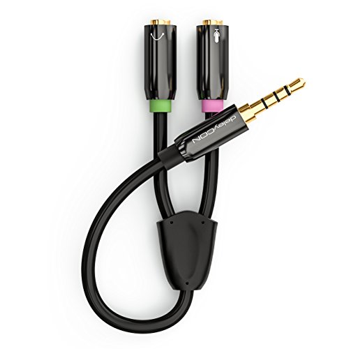 deleyCON Audio Klinken Y Adapter Splitter Kabel Stereo - 3,5mm Klinke - 1x Stecker auf 2x Buchse - Headsets Gaming Kopfhörer mit Mikrofon - für PC, Computer, PS4, PS5 Controller, Laptop Usw. Bild 2