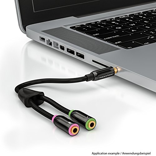 deleyCON Audio Klinken Y Adapter Splitter Kabel Stereo - 3,5mm Klinke - 1x Stecker auf 2x Buchse - Headsets Gaming Kopfhörer mit Mikrofon - für PC, Computer, PS4, PS5 Controller, Laptop Usw. Bild 4