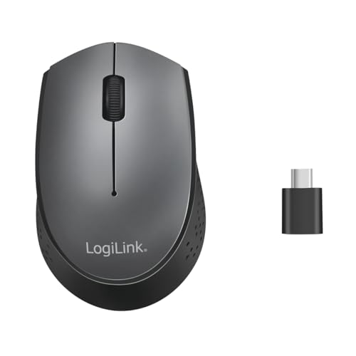 LogiLink ID0160 Kabellose USB-C Funk Maus, 2.4 GHz mit Autolink Technologie schwarz Bild 2