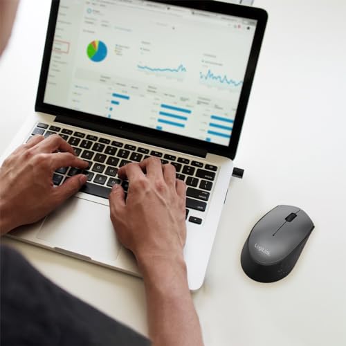 LogiLink ID0160 Kabellose USB-C Funk Maus, 2.4 GHz mit Autolink Technologie schwarz Bild 7
