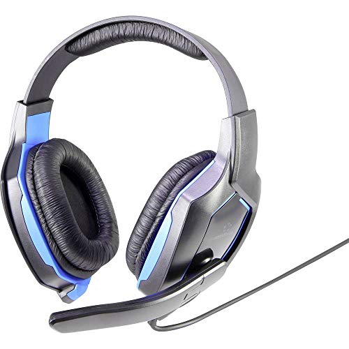 Renkforce RF-GHD-100 Gaming Headset 3.5mm Klinke schnurgebunden On Ear Schwarz, Blau Bild 1