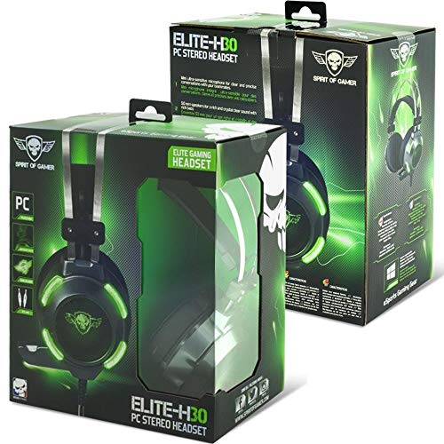 SPIRIT OF GAMER - Elite-H30 - Gamer-Audio-Headset - Mikrofon - Retro Coole grüne LED-Beleuchtung - Kompatible Multiplattform PC / PS4 / XBOX ONE / Switch Bild 5